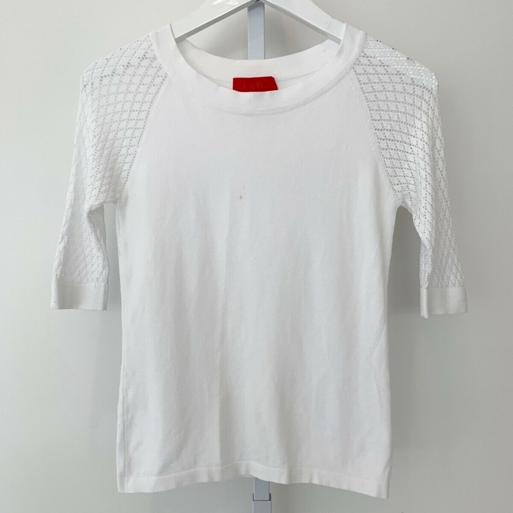 LAVIA WHITE COTTON SWEATER SIZE SMALL